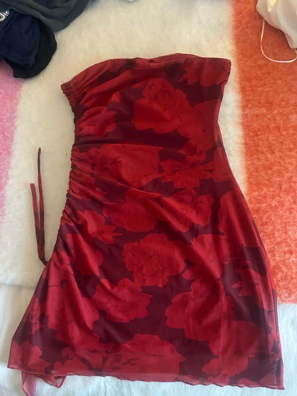 Princess Polly Strapless Red Floral Mini Dress - Picture 3 of 3